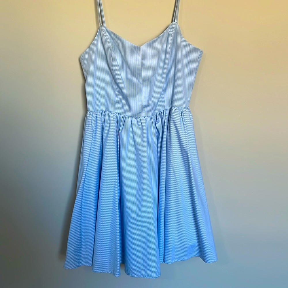Lucca couture size 4 pinstripe light blue and white  preppy dress